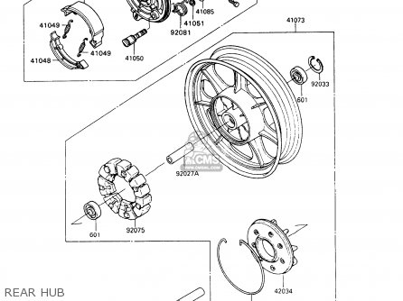 REAR HUB - VN750A9 VN750 TWIN 1993 UNITED KINGDOM FR NL FG IT SP