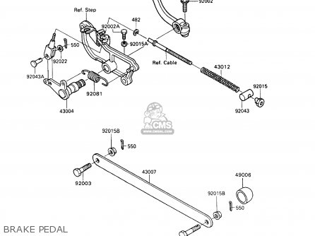 BRAKE PEDAL - VN750A9 VN750 TWIN 1993 UNITED KINGDOM FR NL FG IT SP
