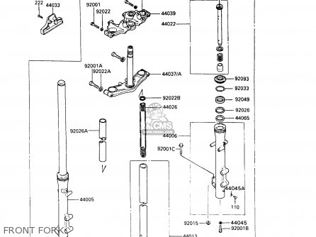 FRONT FORK - VN750A9 VN750 TWIN 1993 UNITED KINGDOM FR NL FG IT SP