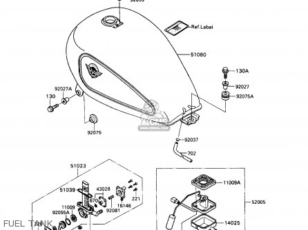 FUEL TANK - VN750A9 VN750 TWIN 1993 UNITED KINGDOM FR NL FG IT SP