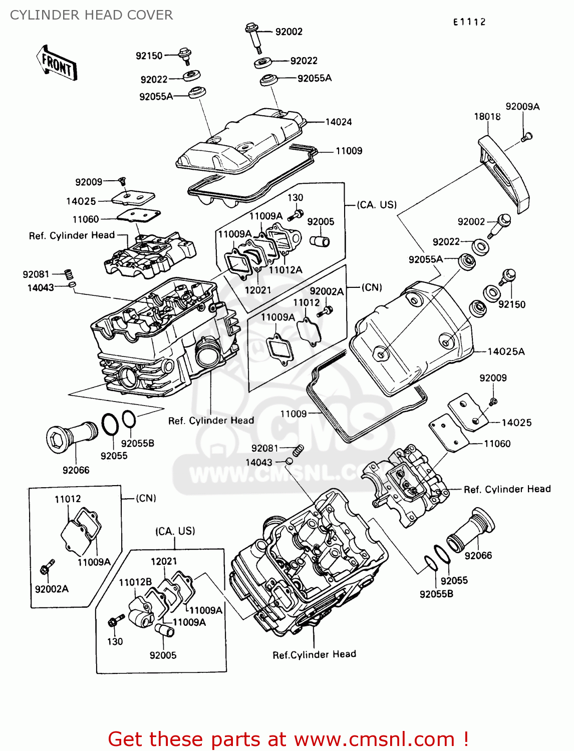 CYLINDER HEAD COVER VN750A9 VULCAN 750 1993 USA CALIFORNIA CANADA