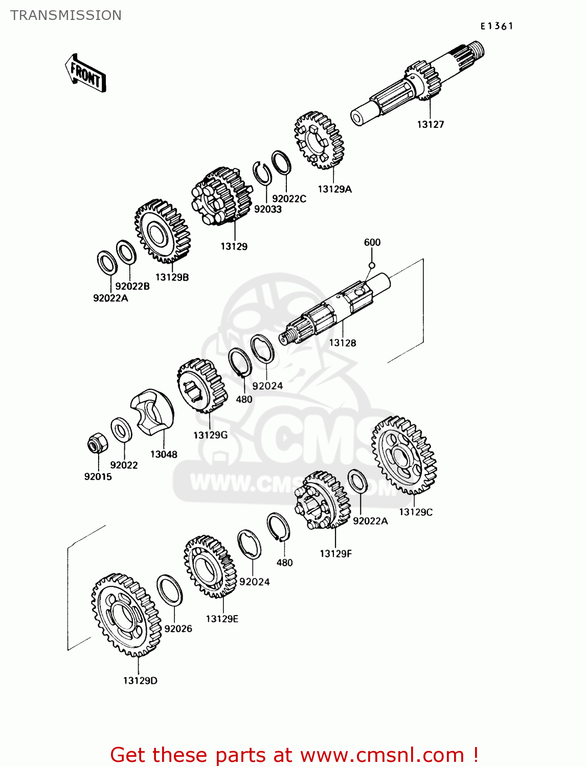 TRANSMISSION VN750A9 VULCAN 750 1993 USA CALIFORNIA CANADA