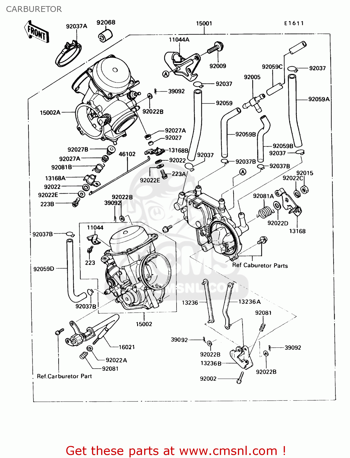 CARBURETOR VN750A9 VULCAN 750 1993 USA CALIFORNIA CANADA