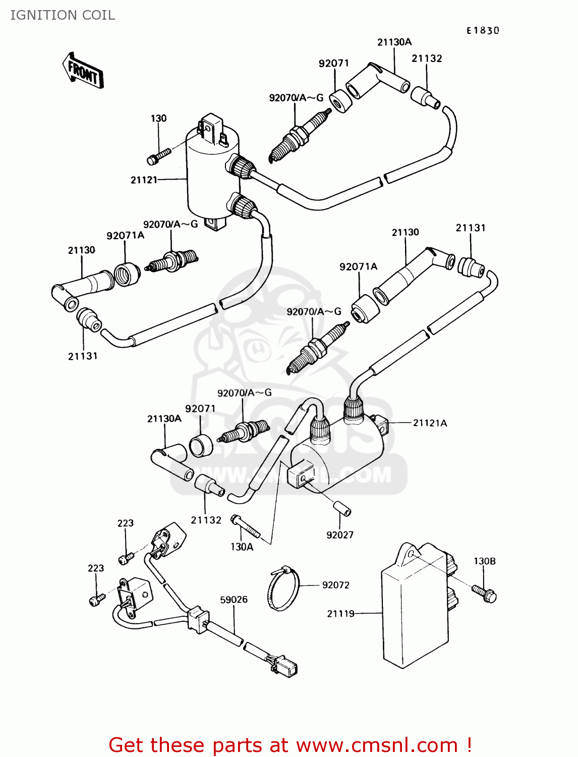 IGNITION COIL VN750A9 VULCAN 750 1993 USA CALIFORNIA CANADA
