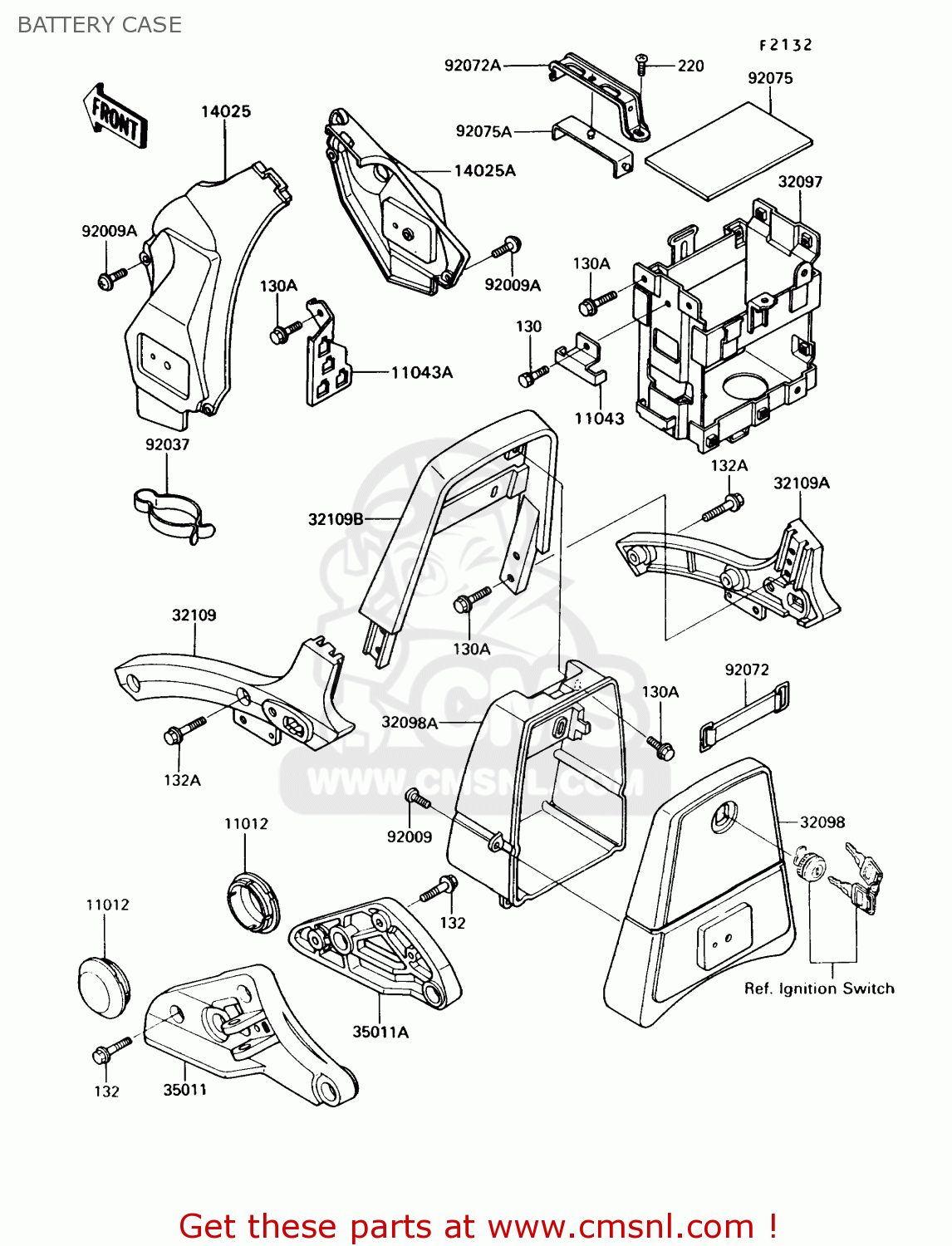 BATTERY CASE VN750A9 VULCAN 750 1993 USA CALIFORNIA CANADA