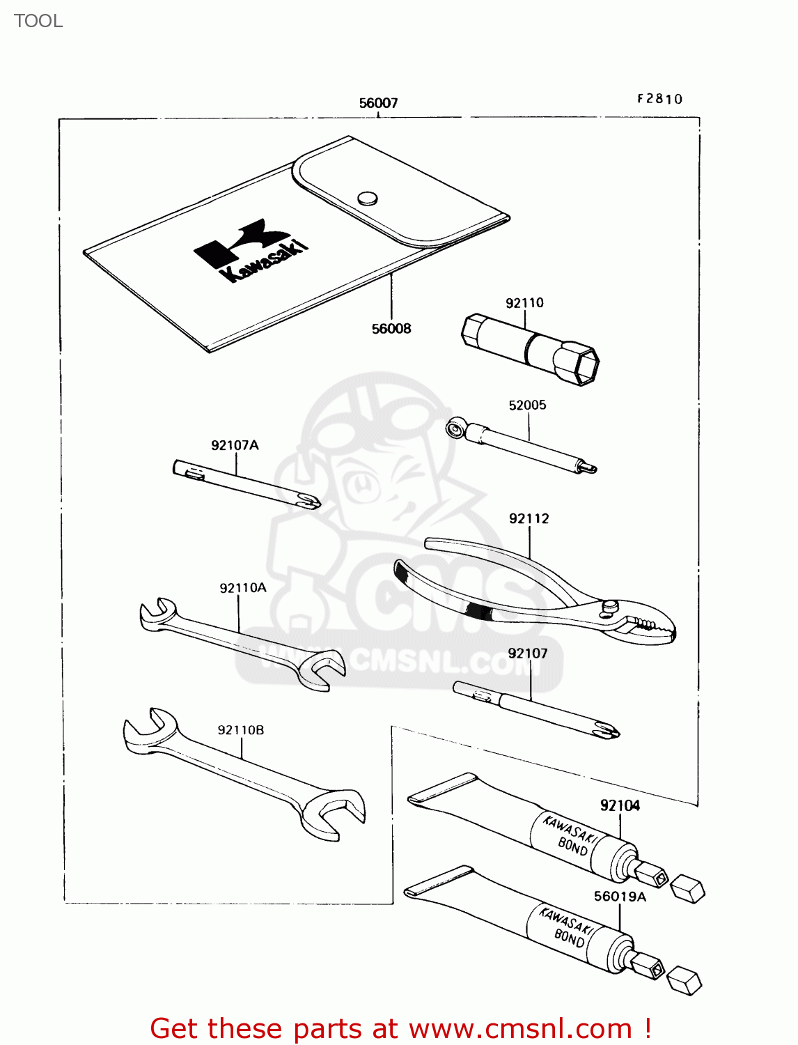 TOOL VN750A9 VULCAN 750 1993 USA CALIFORNIA CANADA