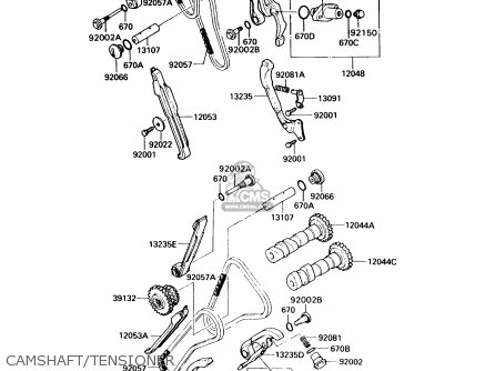 CAMSHAFT/TENSIONER - VN750A9 VULCAN 750 1993 USA CALIFORNIA CANADA