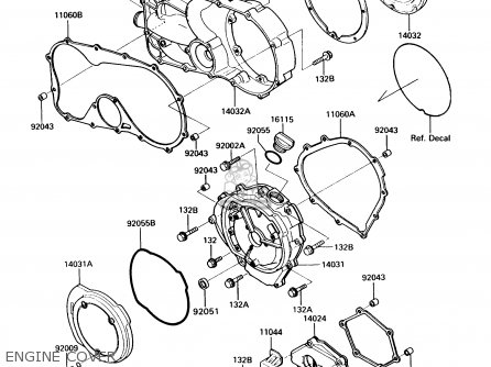 ENGINE COVER - VN750A9 VULCAN 750 1993 USA CALIFORNIA CANADA