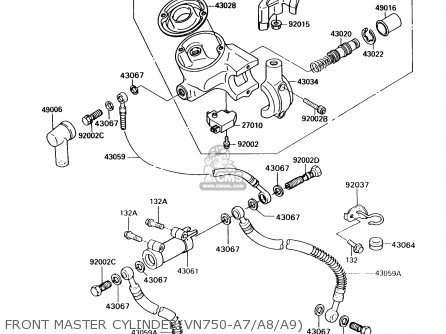 FRONT MASTER CYLINDER(VN750-A7/A8/A9) - VN750A9 VULCAN 750 1993 USA CALIFORNIA CANADA