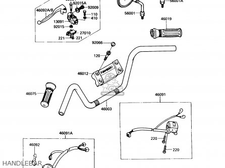 HANDLEBAR - VN750A9 VULCAN 750 1993 USA CALIFORNIA CANADA