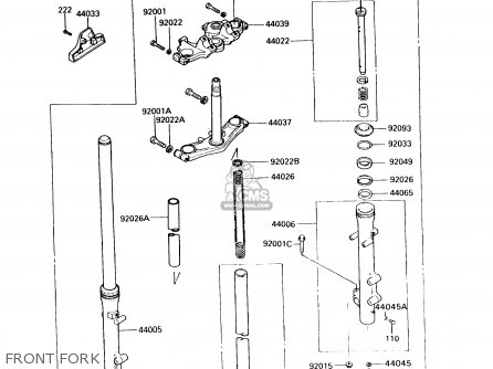 FRONT FORK - VN750A9 VULCAN 750 1993 USA CALIFORNIA CANADA
