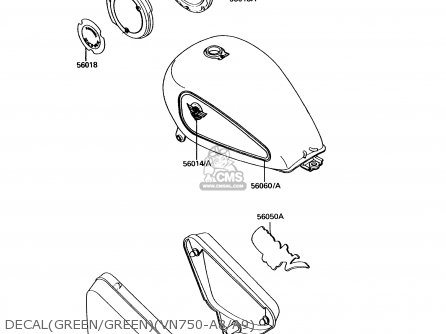 DECAL(GREEN/GREEN)(VN750-A8/A9) - VN750A9 VULCAN 750 1993 USA CALIFORNIA CANADA