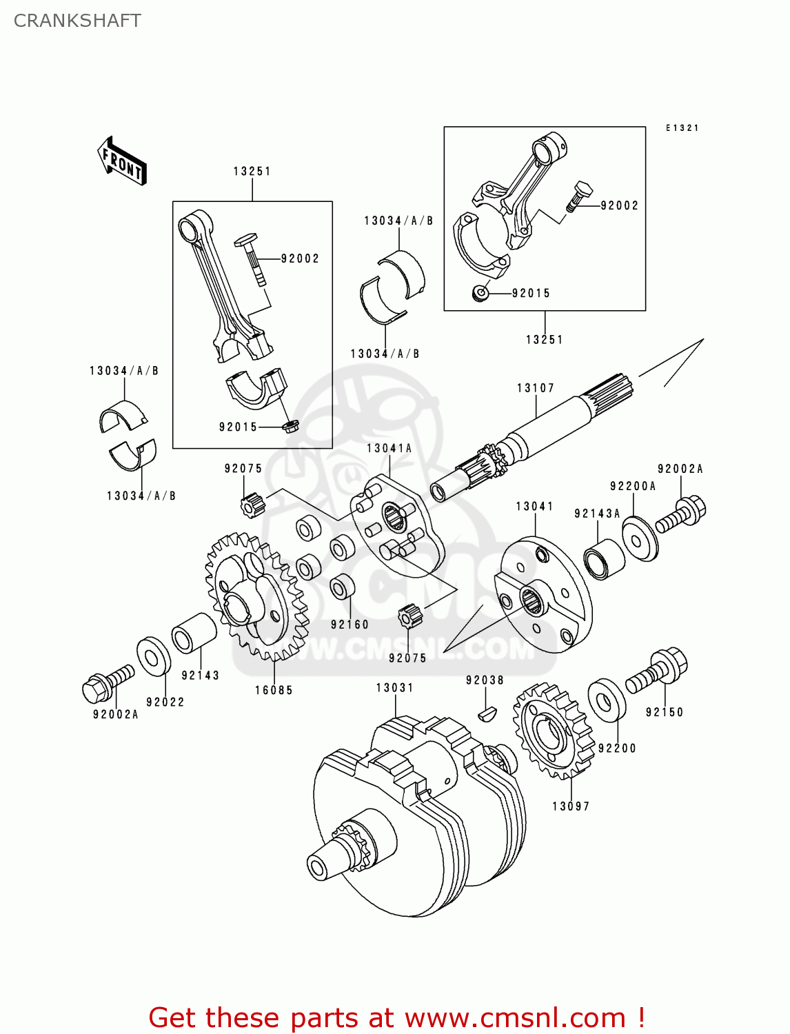 CRANKSHAFT VN800A1 1995 EUROPE UK FR AR FG GR IT NR SD SP ST