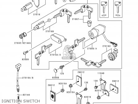 IGNITION SWITCH - VN800A1 1995 EUROPE UK FR AR FG GR IT NR SD SP ST