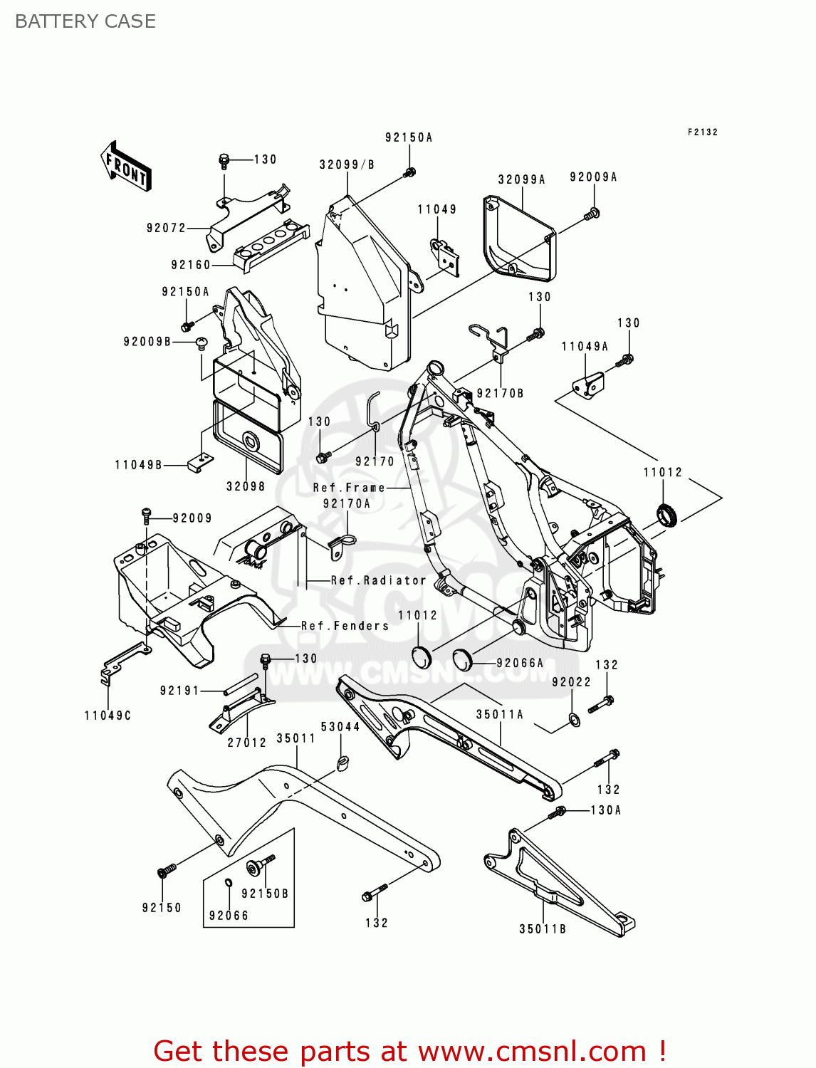 BATTERY CASE VN800A1 VULCAN 800 1995 USA CALIFORNIA CANADA