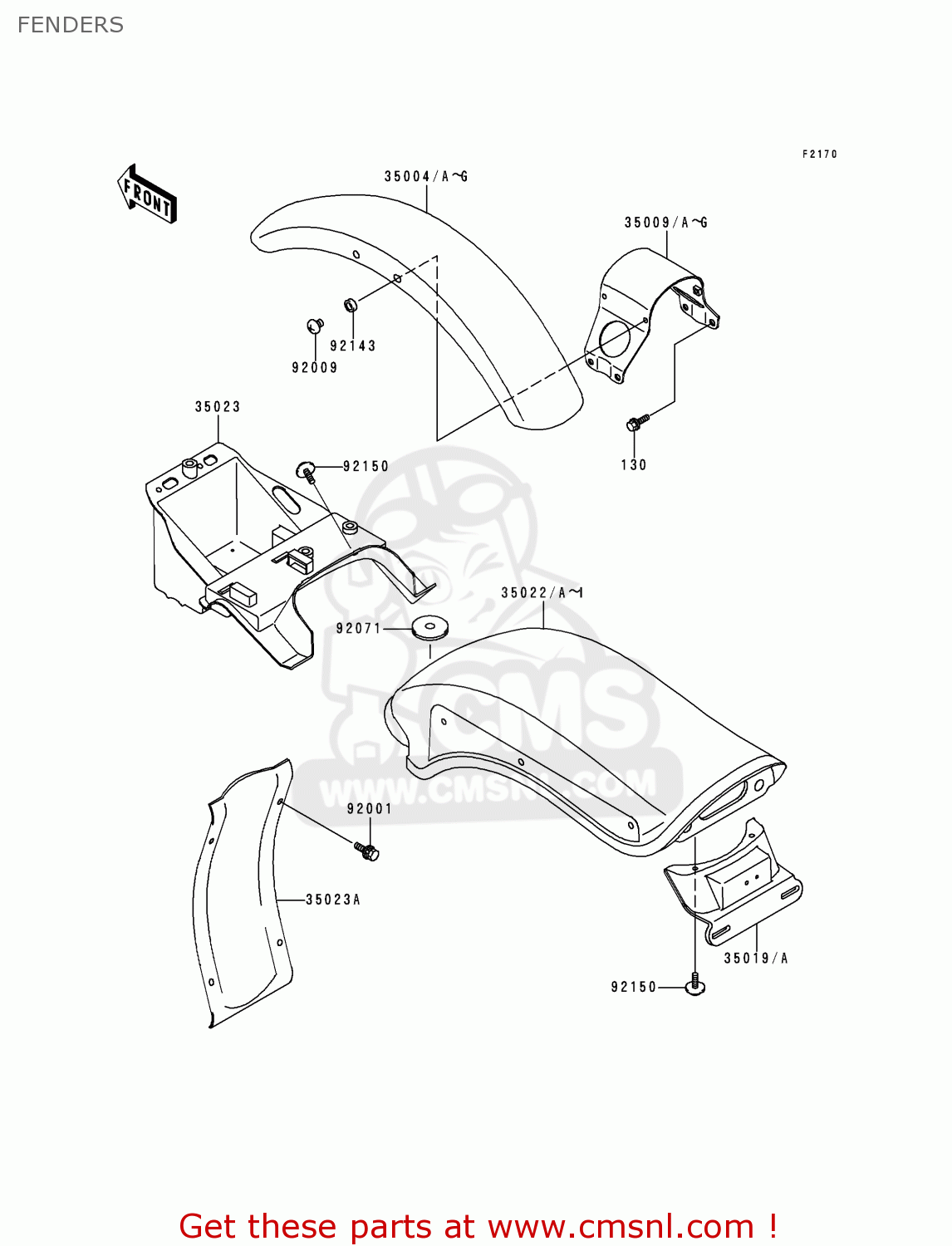 FENDERS VN800A1 VULCAN 800 1995 USA CALIFORNIA CANADA