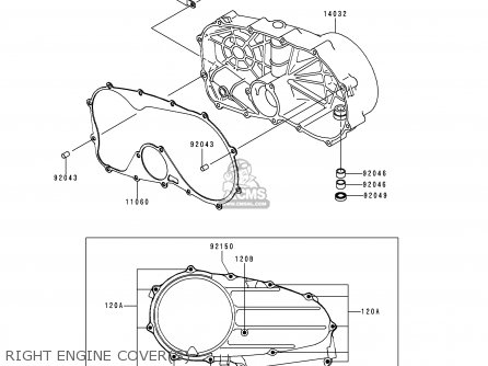 RIGHT ENGINE COVER(S) - VN800A1 VULCAN 800 1995 USA CALIFORNIA CANADA