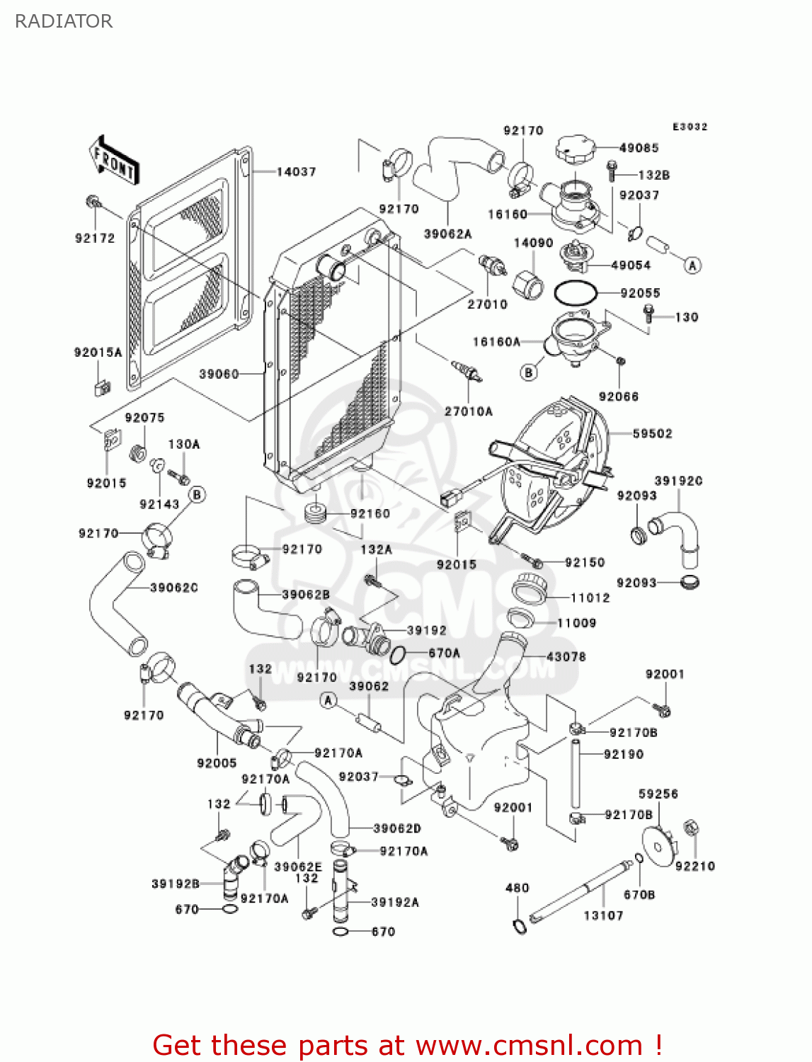 RADIATOR VN800A10 VULCAN 800 2004 USA CALIFORNIA