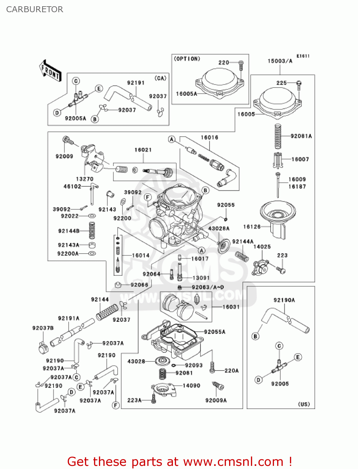 CARBURETOR VN800A10 VULCAN 800 2004 USA CALIFORNIA