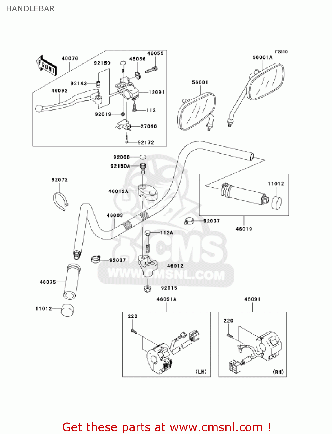 HANDLEBAR VN800A10 VULCAN 800 2004 USA CALIFORNIA