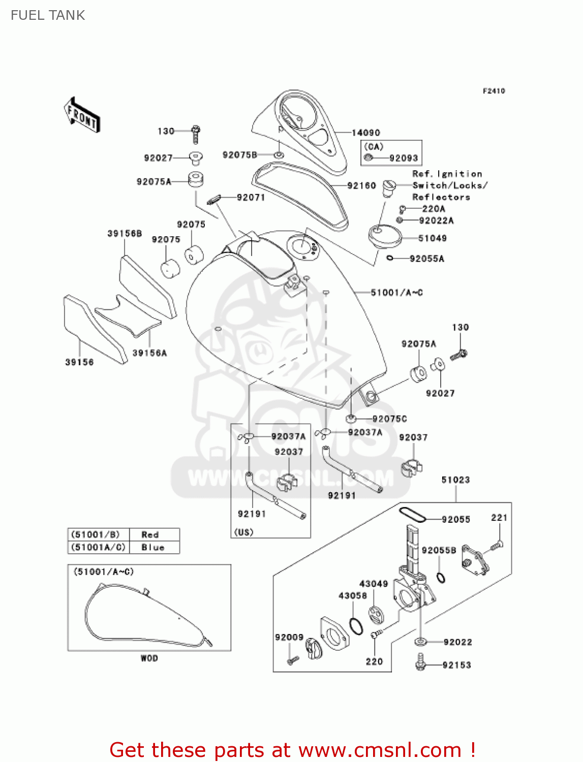 FUEL TANK VN800A10 VULCAN 800 2004 USA CALIFORNIA