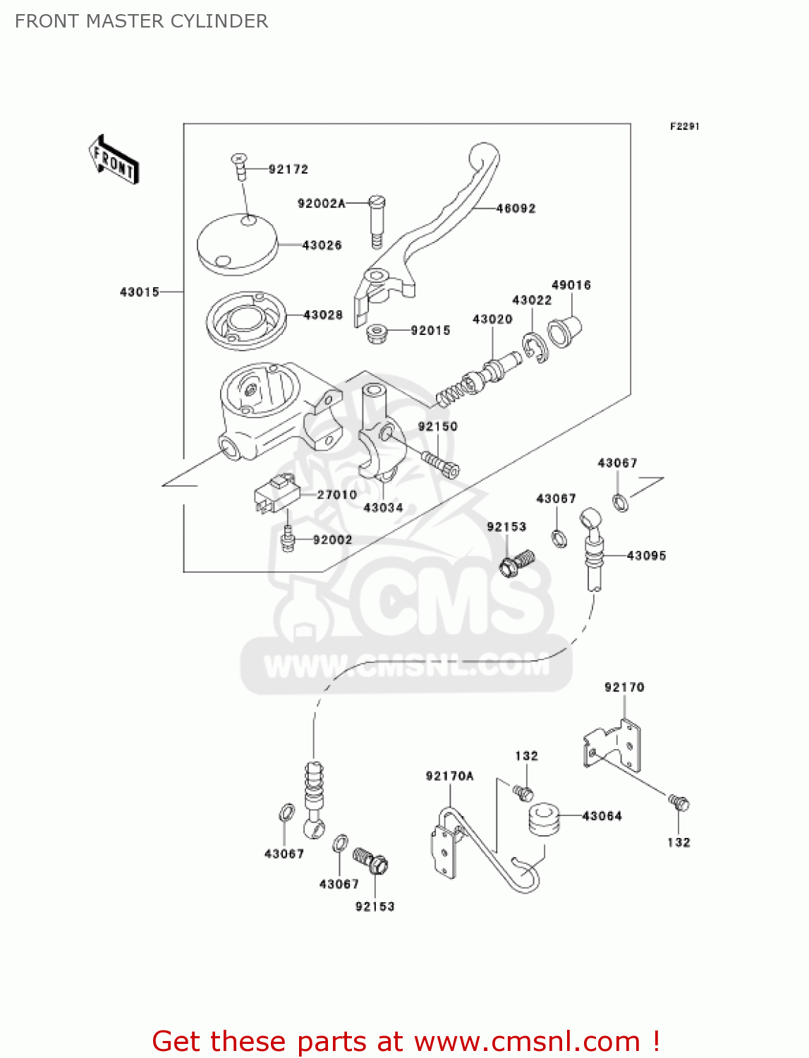 FRONT MASTER CYLINDER VN800A10 VULCAN 800 2004 USA CALIFORNIA