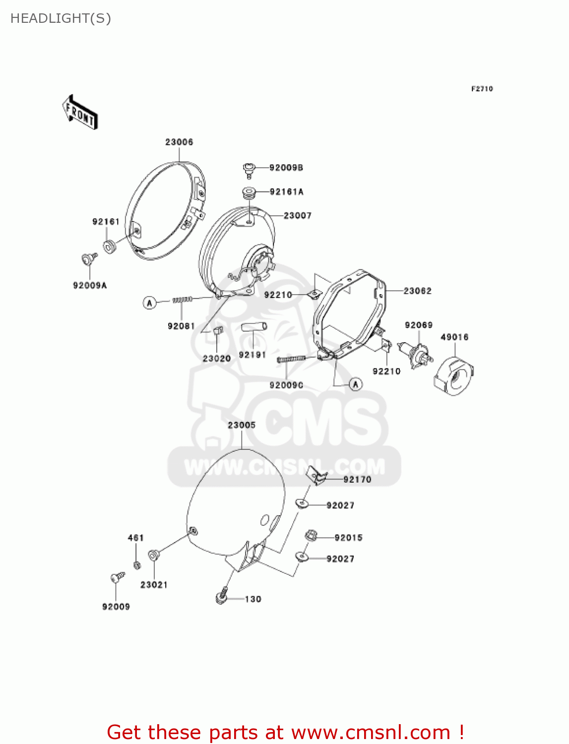 HEADLIGHT(S) VN800A10 VULCAN 800 2004 USA CALIFORNIA