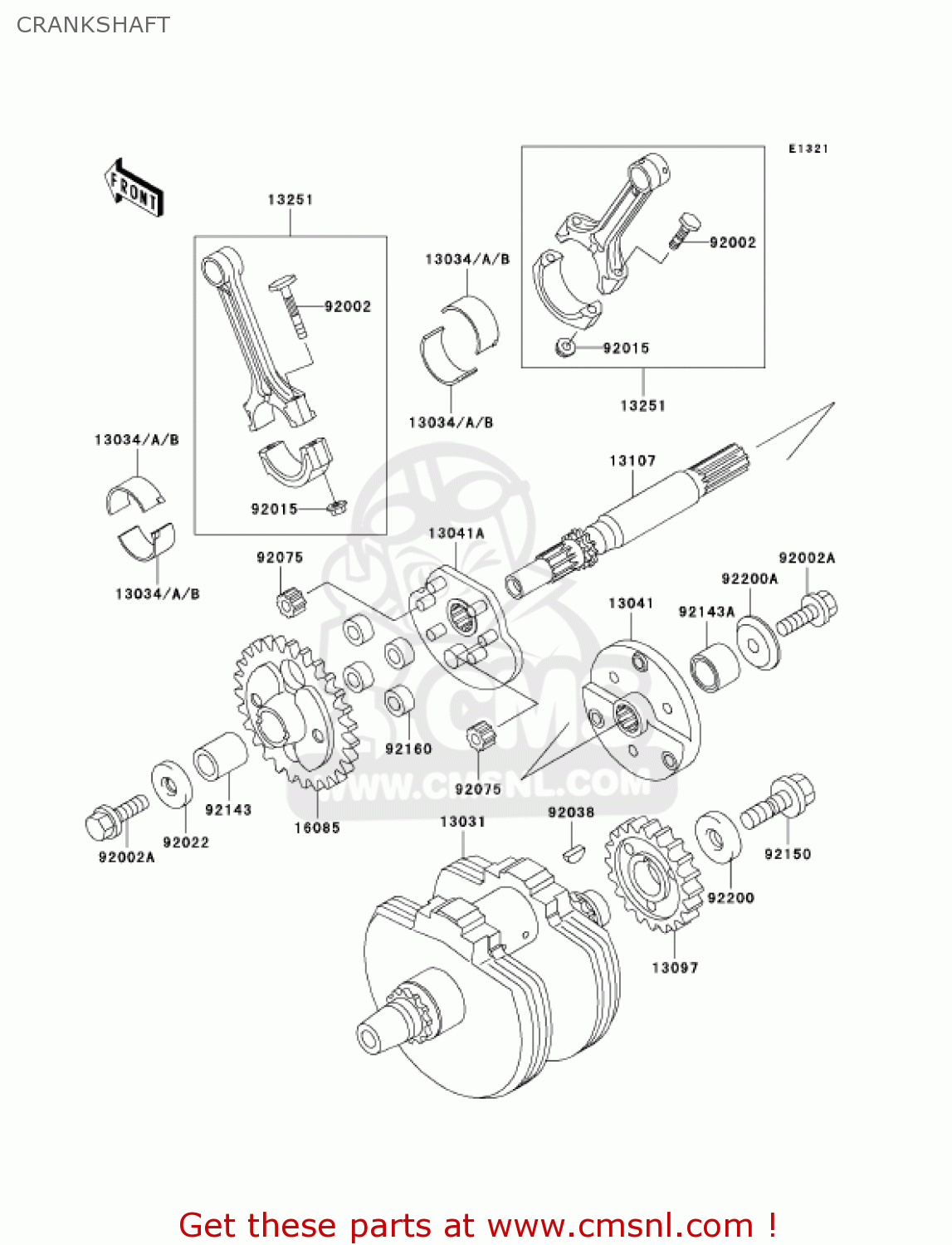 CRANKSHAFT VN800A10 VULCAN 800 2004 USA CALIFORNIA