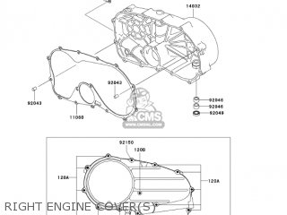 RIGHT ENGINE COVER(S) - VN800A10 VULCAN 800 2004 USA CALIFORNIA