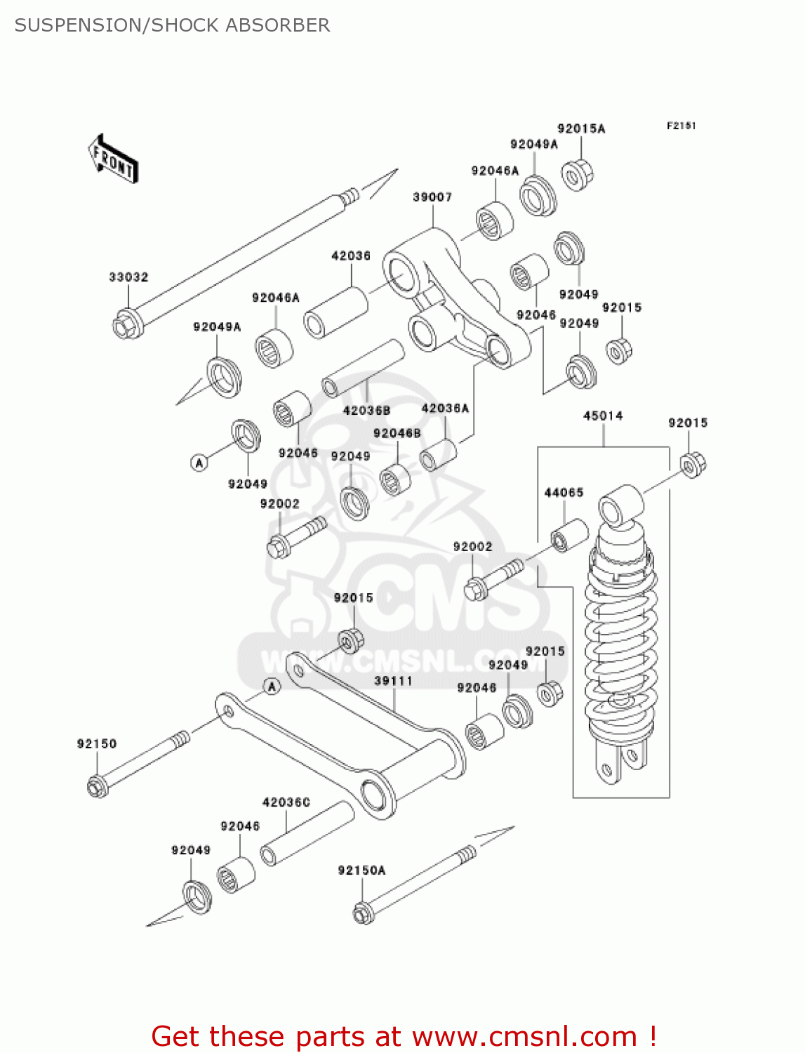 Kawasaki VN800A11 VULCAN 800 2005 USA CALIFORNIA SUSPENSION/SHOCK ABSORBER buy original