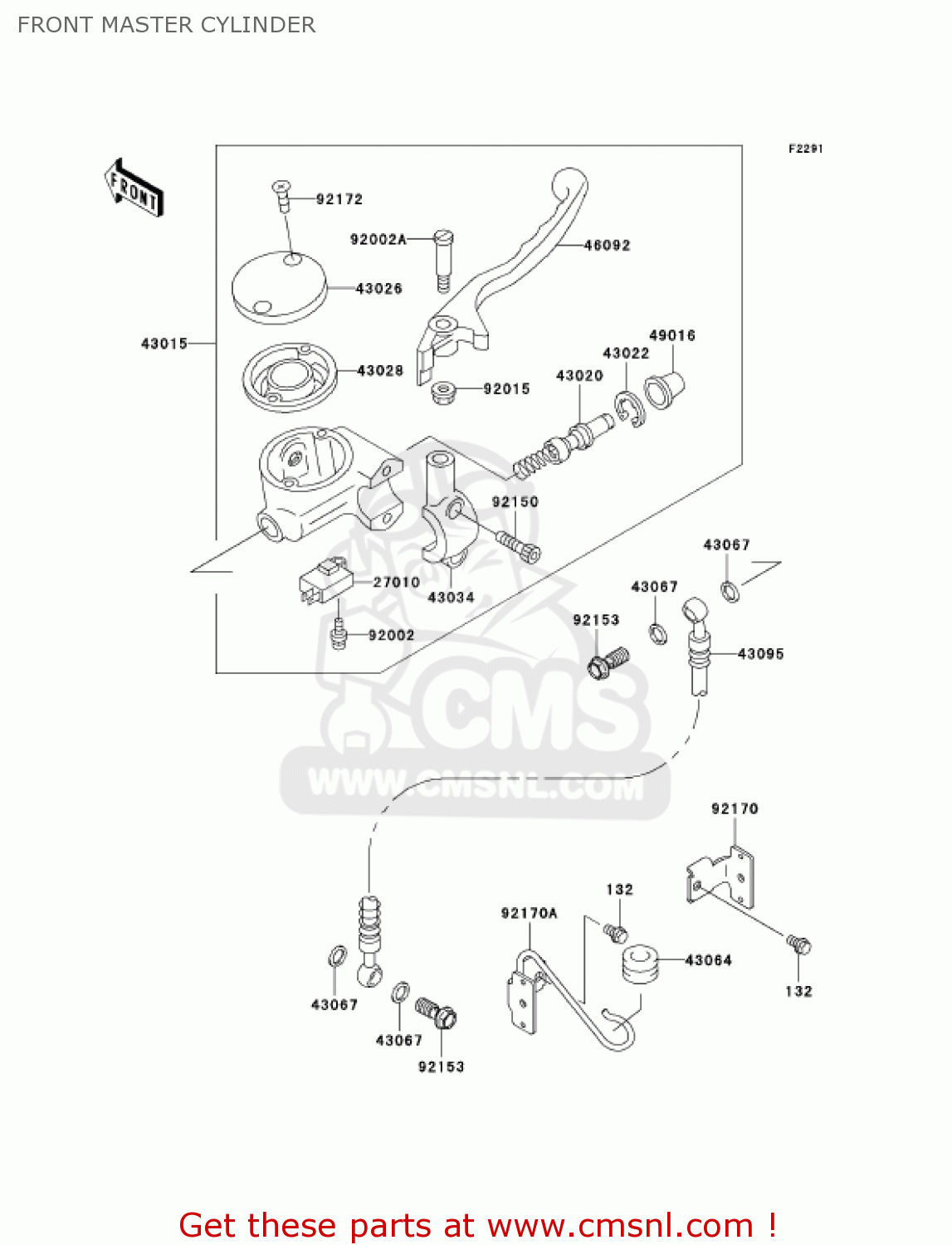 FRONT MASTER CYLINDER VN800A11 VULCAN 800 2005 USA CALIFORNIA