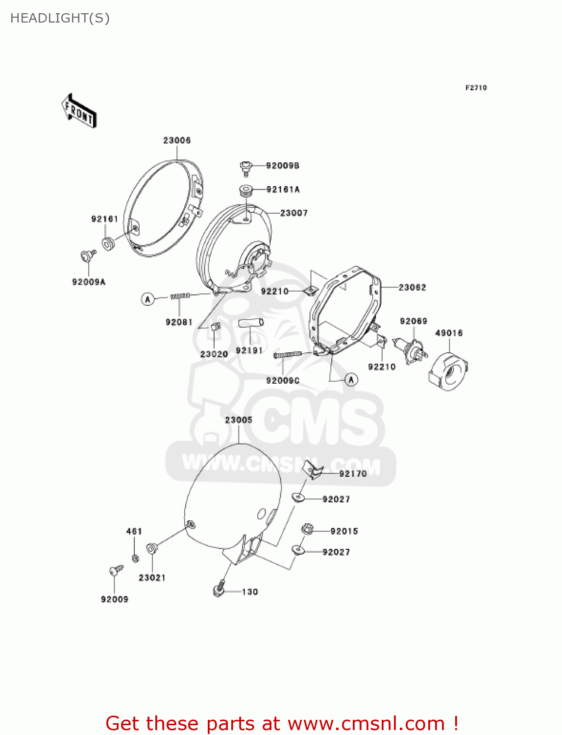 HEADLIGHT(S) VN800A11 VULCAN 800 2005 USA CALIFORNIA
