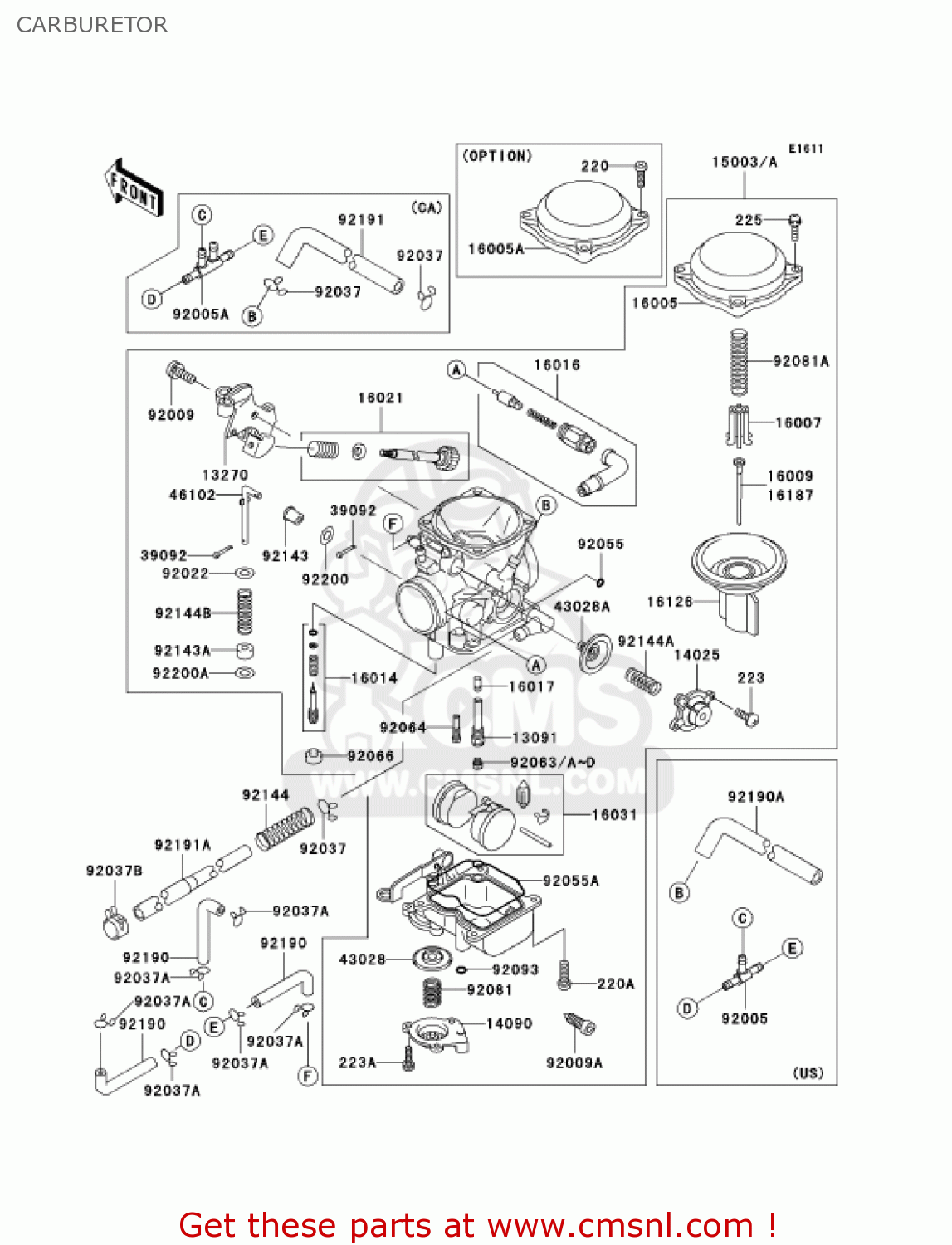 CARBURETOR VN800A11 VULCAN 800 2005 USA CALIFORNIA