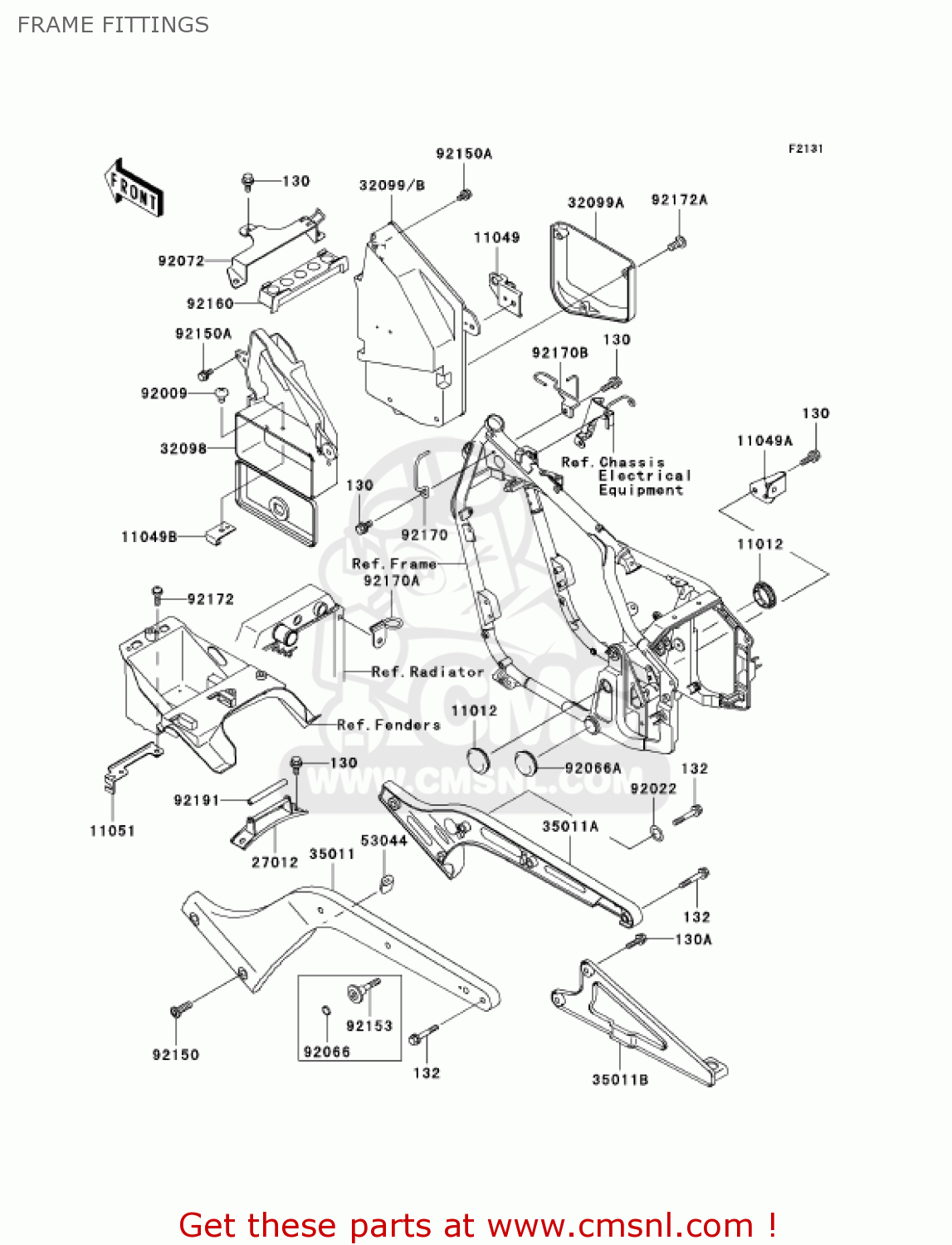 FRAME FITTINGS VN800A11 VULCAN 800 2005 USA CALIFORNIA