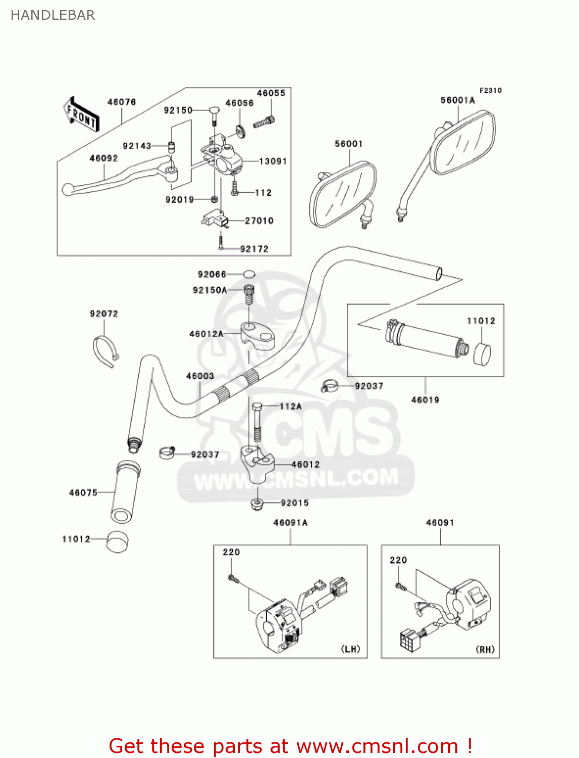 HANDLEBAR VN800A11 VULCAN 800 2005 USA CALIFORNIA