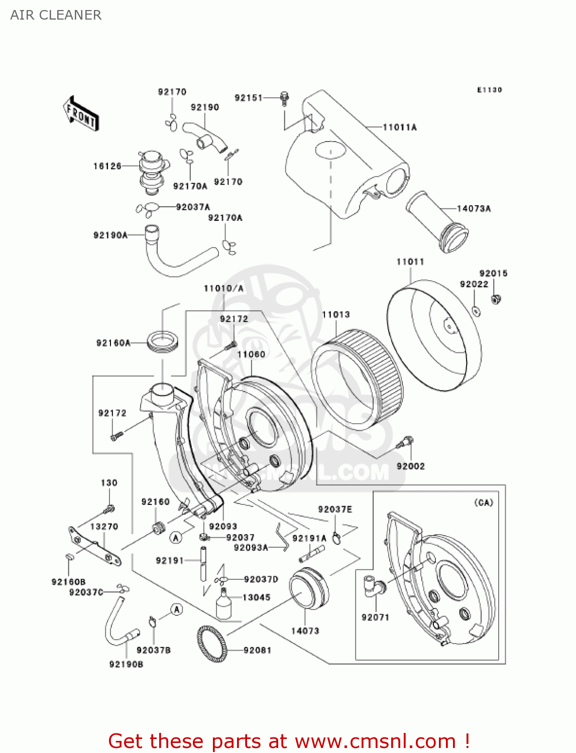 AIR CLEANER VN800A11 VULCAN 800 2005 USA CALIFORNIA