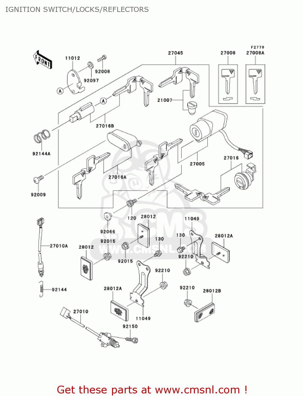 IGNITION SWITCH/LOCKS/REFLECTORS VN800A11 VULCAN 800 2005 USA CALIFORNIA