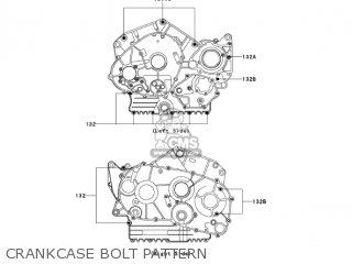 CRANKCASE BOLT PATTERN - VN800A11 VULCAN 800 2005 USA CALIFORNIA