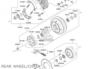 REAR WHEEL/CHAIN - VN800A11 VULCAN 800 2005 USA CALIFORNIA