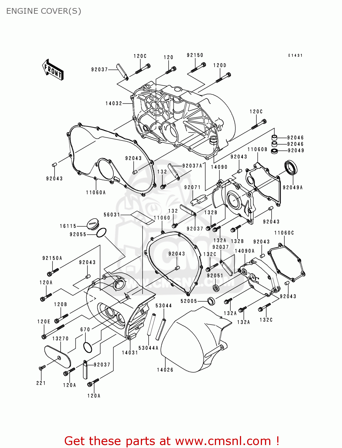 ENGINE COVER(S) VN800A2 1996 EUROPE UK FR AR FG GR IT NR SD SP ST