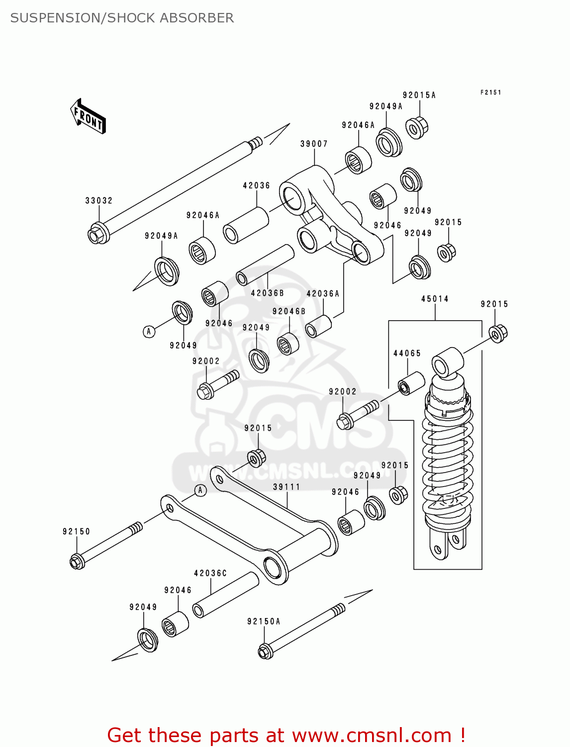 SUSPENSION/SHOCK ABSORBER VN800A2 1996 EUROPE UK FR AR FG GR IT NR SD SP ST
