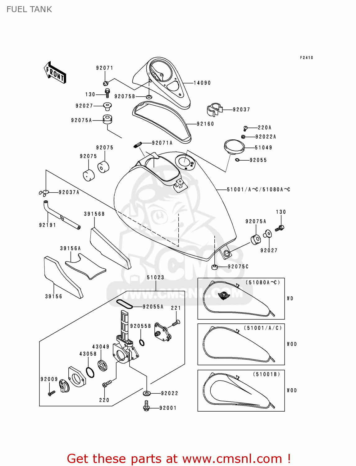 FUEL TANK VN800A2 1996 EUROPE UK FR AR FG GR IT NR SD SP ST