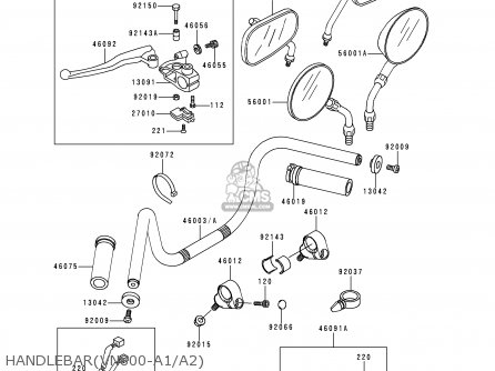 HANDLEBAR(VN800-A1/A2) - VN800A2 1996 EUROPE UK FR AR FG GR IT NR SD SP ST