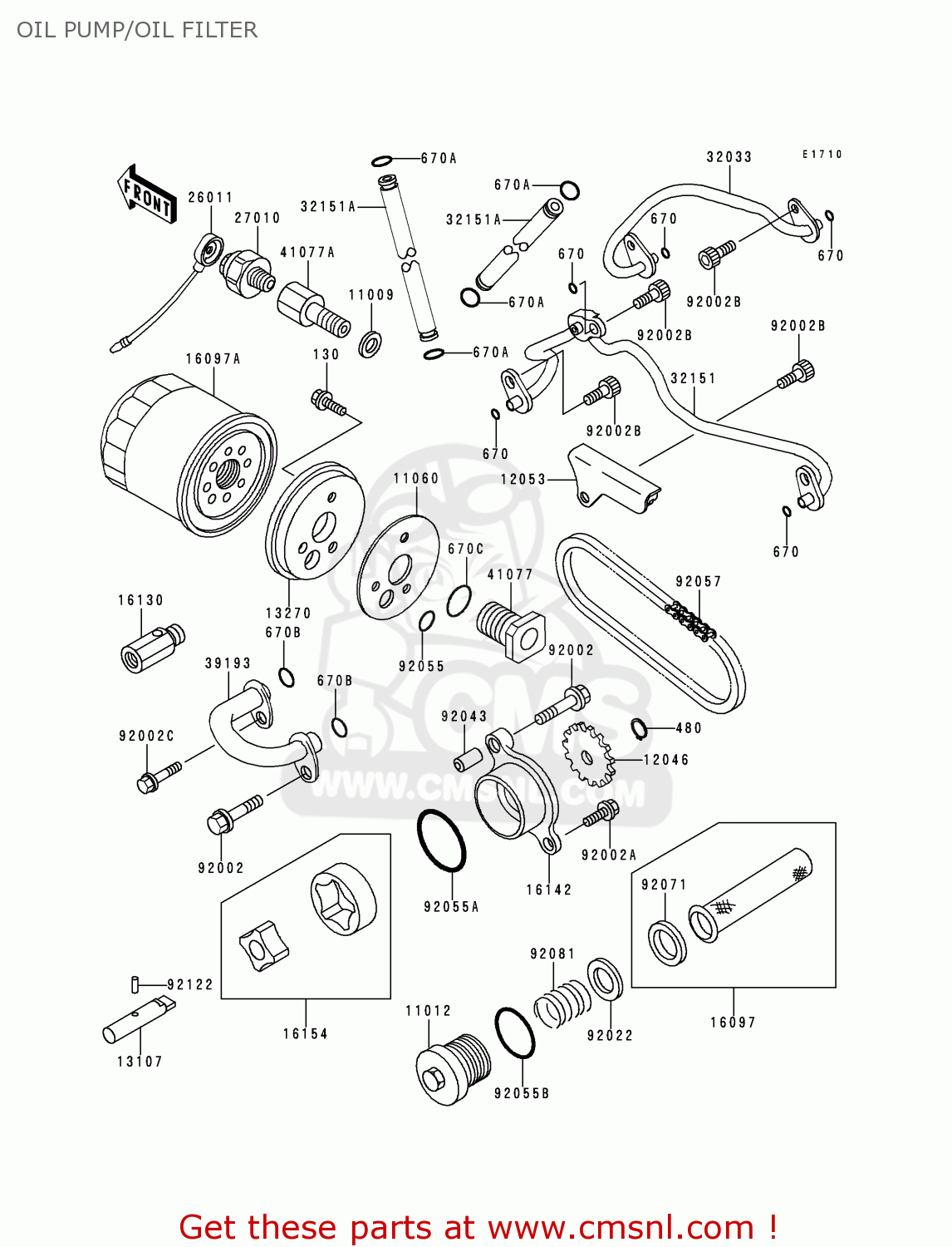OIL PUMP/OIL FILTER VN800A2 VULCAN 800 1996 USA CALIFORNIA CANADA