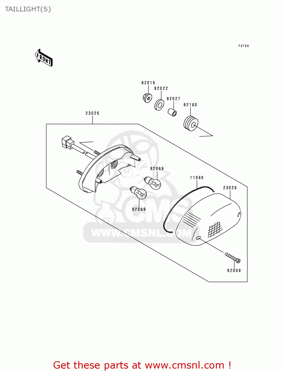 TAILLIGHT(S) VN800A2 VULCAN 800 1996 USA CALIFORNIA CANADA