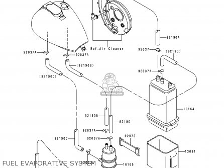 FUEL EVAPORATIVE SYSTEM - VN800A2 VULCAN 800 1996 USA CALIFORNIA CANADA