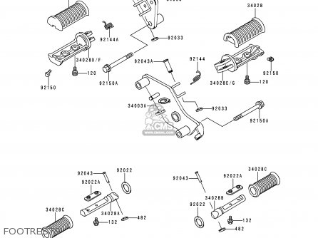 FOOTRESTS - VN800A2 VULCAN 800 1996 USA CALIFORNIA CANADA
