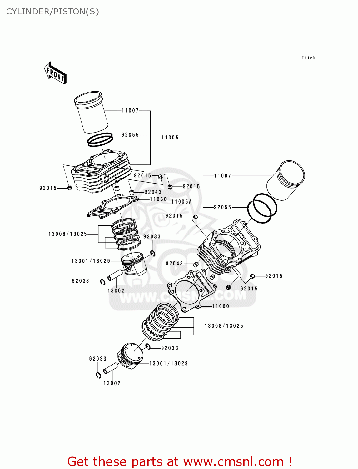 CYLINDER/PISTON(S) VN800A3 1997 EUROPE UK FR AR FG GR NR SD ST