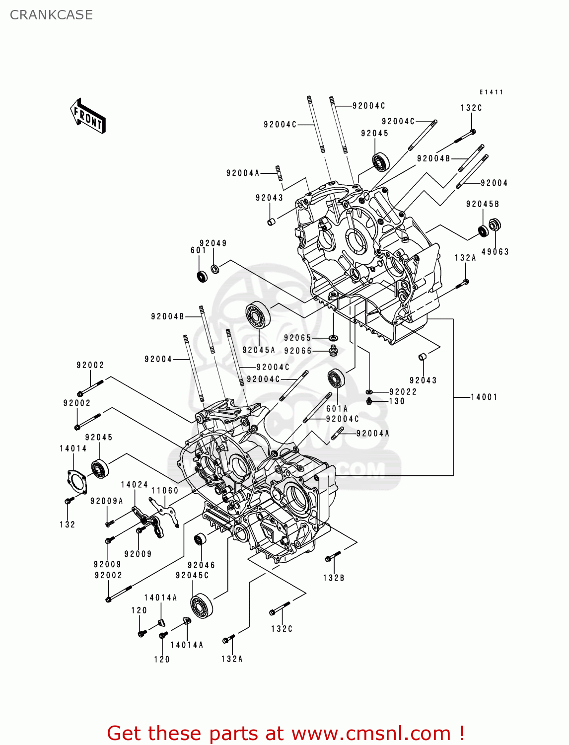 CRANKCASE VN800A3 1997 EUROPE UK FR AR FG GR NR SD ST