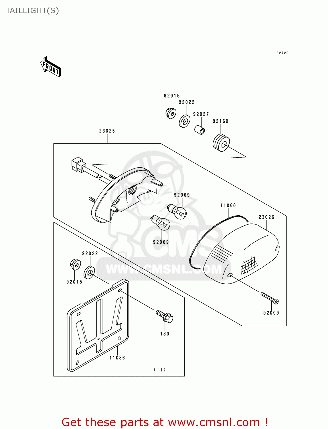 TAILLIGHT(S) VN800A3 1997 EUROPE UK FR AR FG GR NR SD ST
